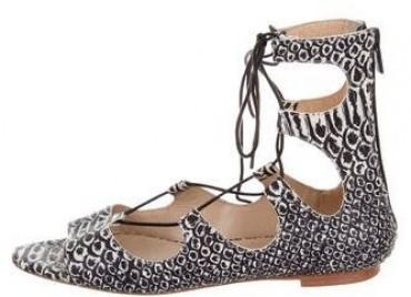 Loeffler Randall Embossed Lace-Up Sandals