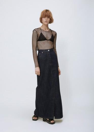 Dries Van Noten indigo silvan long skirt