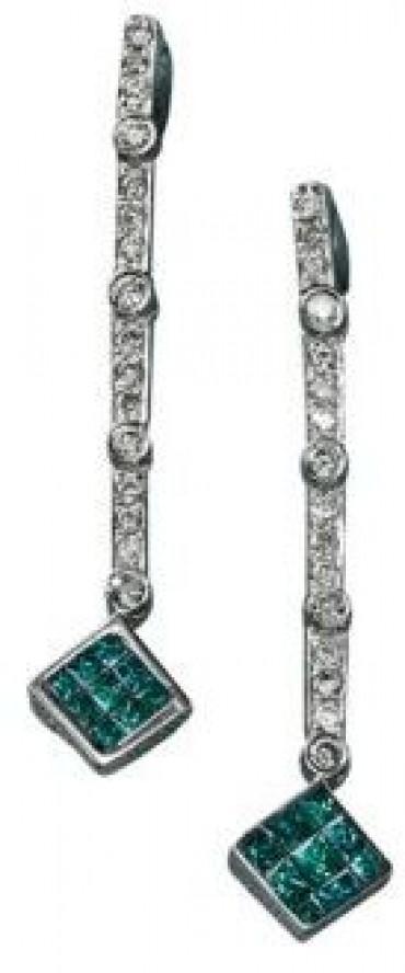 Black Diamond Diversa Earrings in 14 Kt. White Gold .52ct. t.w.